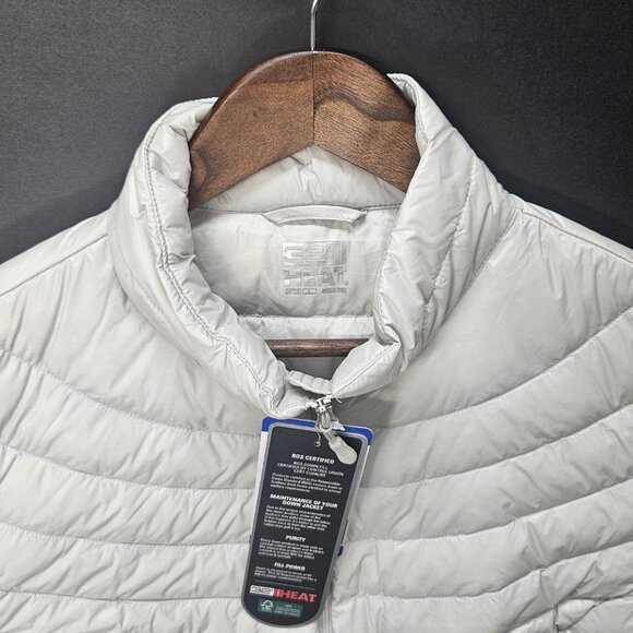 32 Degrees Heat Ultra Light Down Jacket Womens Size L Grey Zip Pockets‎ Full Zip - Picture 11 of 12